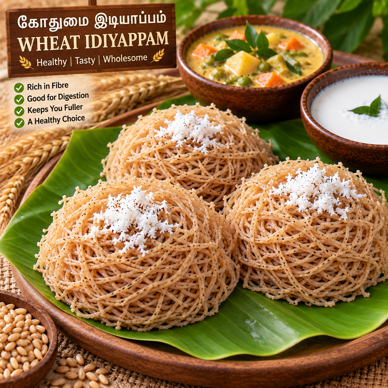 Wheat Idiyappam ( 5pcs)